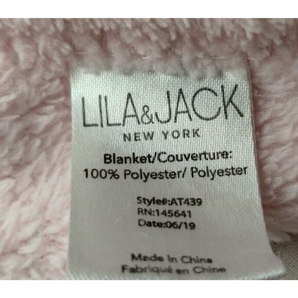 Lila & Jack Baby Elephant - Pink Lovey - Terry Cloth Security Blanket - 11 Inch - Picture 4 of 4